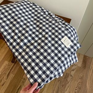 Adorable blue gingham crib duvet by Pehr.